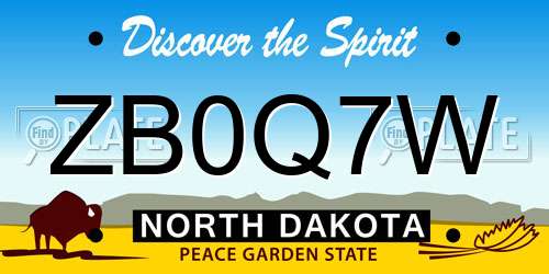 ZB0Q7W North Dakota License Plate