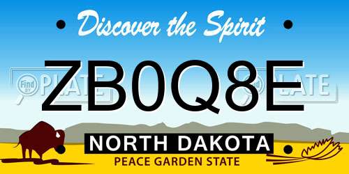 ZB0Q8E North Dakota License Plate