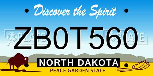 ZB0T560 North Dakota License Plate