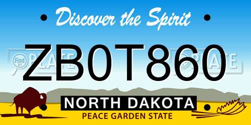 ZB0T860 North Dakota License Plate