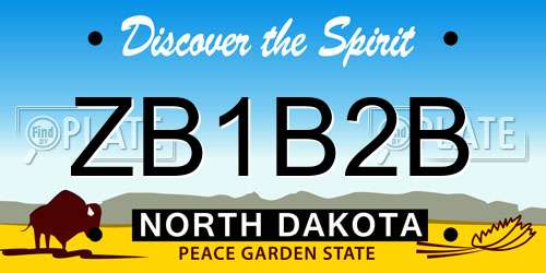 ZB1B2B North Dakota License Plate
