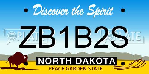 ZB1B2S North Dakota License Plate