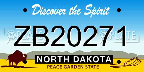 ZB20271 North Dakota License Plate