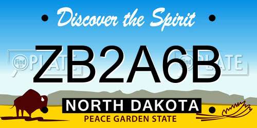 ZB2A6B North Dakota License Plate
