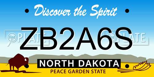 ZB2A6S North Dakota License Plate
