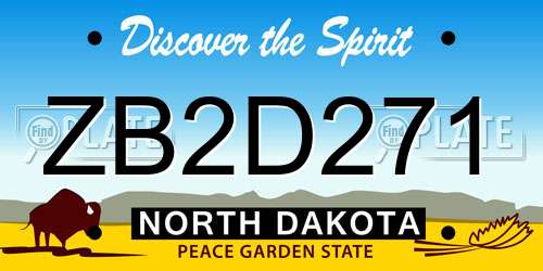 ZB2D271 North Dakota License Plate