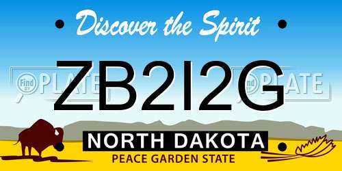ZB2I2G North Dakota License Plate