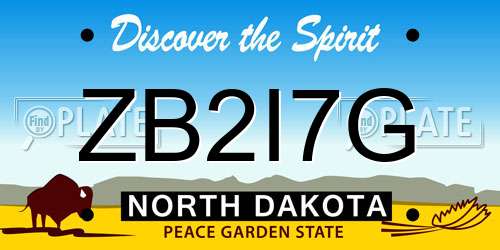 ZB2I7G North Dakota License Plate