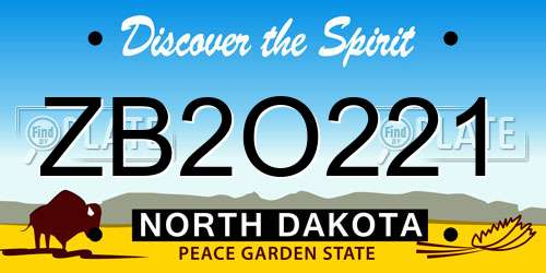 ZB2O221 North Dakota License Plate