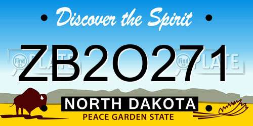 ZB2O271 North Dakota License Plate