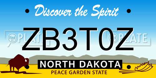 ZB3T0Z North Dakota License Plate