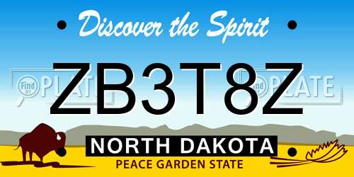 ZB3T8Z North Dakota License Plate