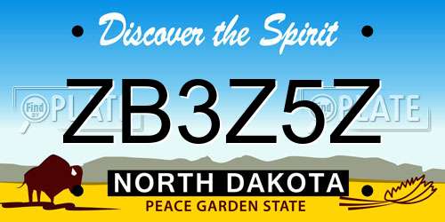 ZB3Z5Z North Dakota License Plate