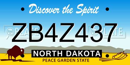 ZB4Z437 North Dakota License Plate