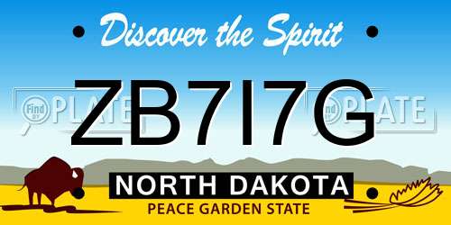 ZB7I7G North Dakota License Plate