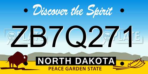 ZB7Q271 North Dakota License Plate