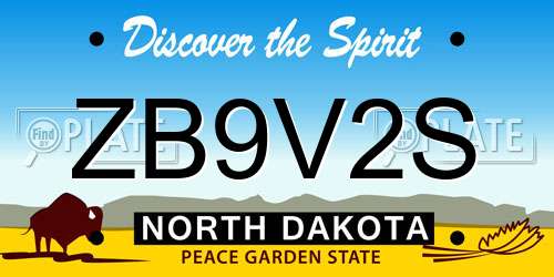 ZB9V2S North Dakota License Plate