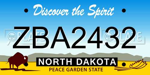 ZBA2432 North Dakota License Plate