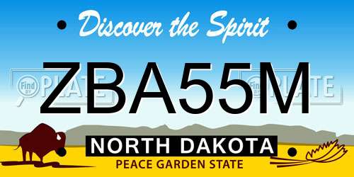 ZBA55M North Dakota License Plate