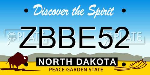 ZBBE52 North Dakota License Plate