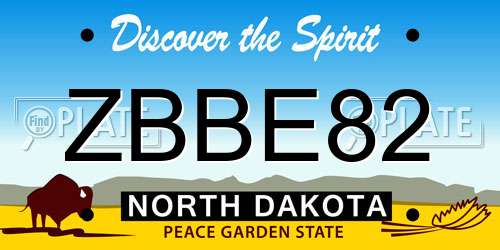 ZBBE82 North Dakota License Plate