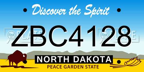 ZBC4128 North Dakota License Plate