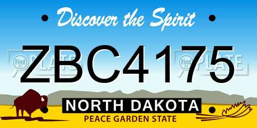 ZBC4175 North Dakota License Plate
