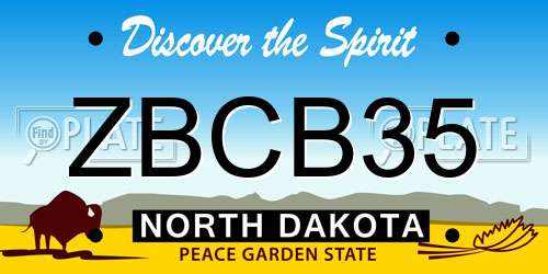 ZBCB35 North Dakota License Plate