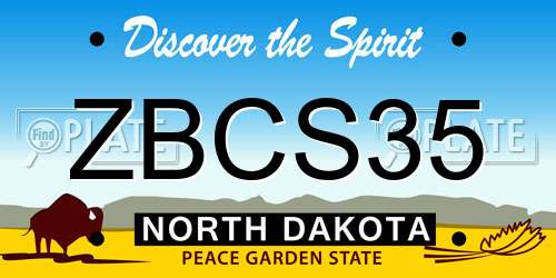 ZBCS35 North Dakota License Plate