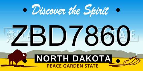 ZBD7860 North Dakota License Plate