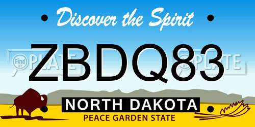 ZBDQ83 North Dakota License Plate