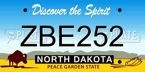 ZBE252 North Dakota License Plate