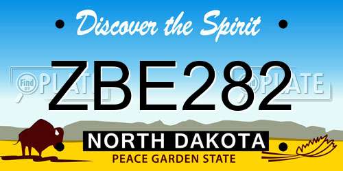 ZBE282 North Dakota License Plate