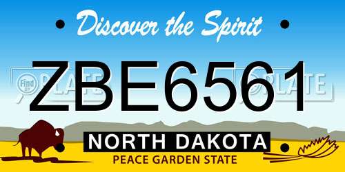 ZBE6561 North Dakota License Plate