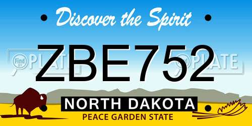 ZBE752 North Dakota License Plate