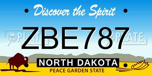 ZBE787 North Dakota License Plate