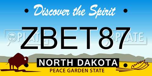 ZBET87 North Dakota License Plate