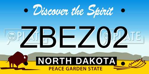 ZBEZ02 North Dakota License Plate