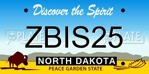 ZBIS25 North Dakota License Plate