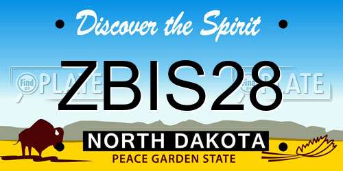 ZBIS28 North Dakota License Plate