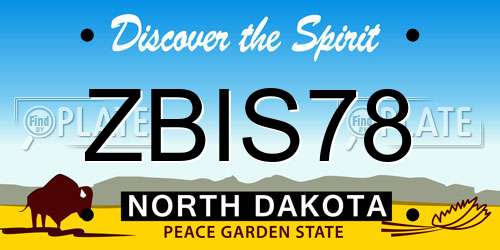 ZBIS78 North Dakota License Plate