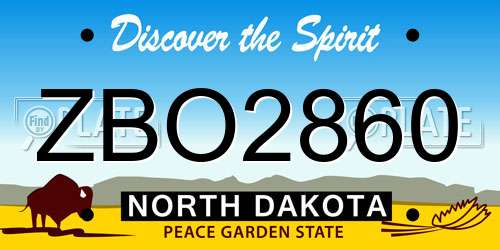ZBO2860 North Dakota License Plate