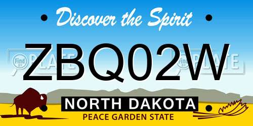 ZBQ02W North Dakota License Plate