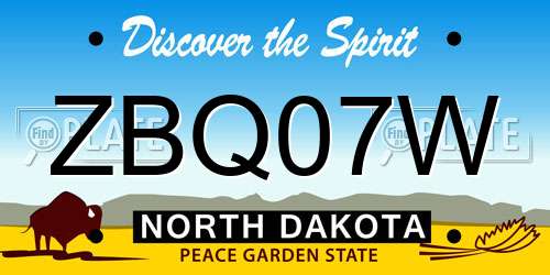 ZBQ07W North Dakota License Plate
