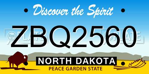 ZBQ2560 North Dakota License Plate