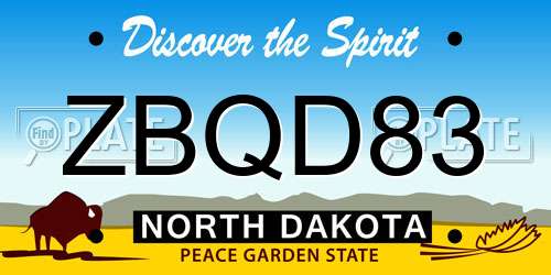 ZBQD83 North Dakota License Plate
