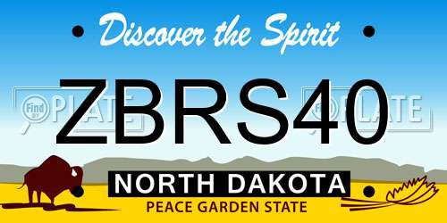 ZBRS40 North Dakota License Plate
