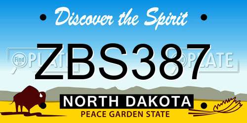 ZBS387 North Dakota License Plate