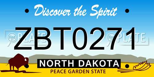 ZBT0271 North Dakota License Plate