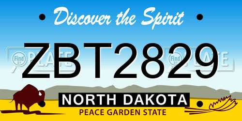ZBT2829 North Dakota License Plate